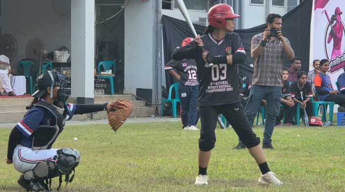 ৬ষ্ঠ জাতীয় নারী বেসবল চ্যাম্পিয়নশিপের একটি মুহুর্ত