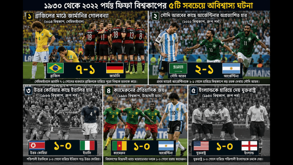বিশ্বকাপ ফুটবল এর ৫টি অবিশ্বাস্য ঘটনা