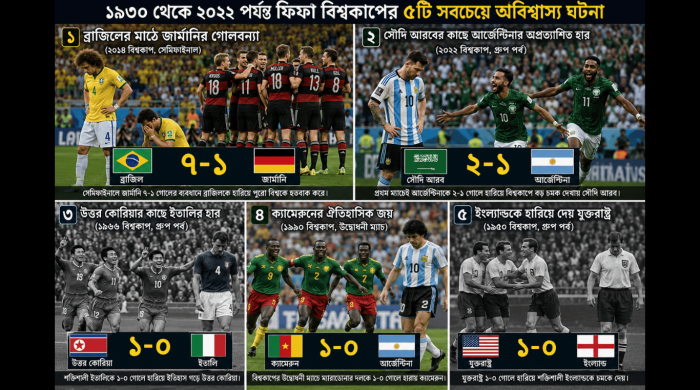 বিশ্বকাপ ফুটবল এর ৫টি অবিশ্বাস্য ঘটনা